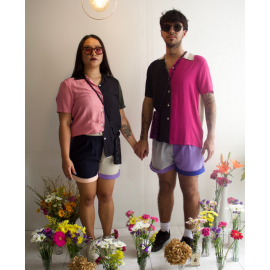 Camisa unisex hecha con retazos de chalis