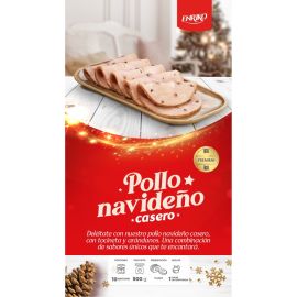 Pollo navideño con salsa
