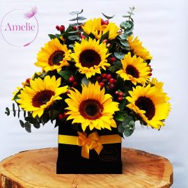 Arreglos florales en cilindro