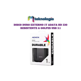 Disco duró Externó 1TB Adata HD 330 resistente a golpes USB 3.1