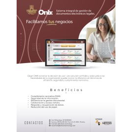 "Onix: facturación electrónica. Tres módulos: onix FE, Onix AR, Onix DS Precio según módulos a adquirir "