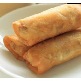 Lumpias de vegetales y jamón, carne y pollo.
