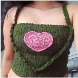Crop top juvenil, en crochet